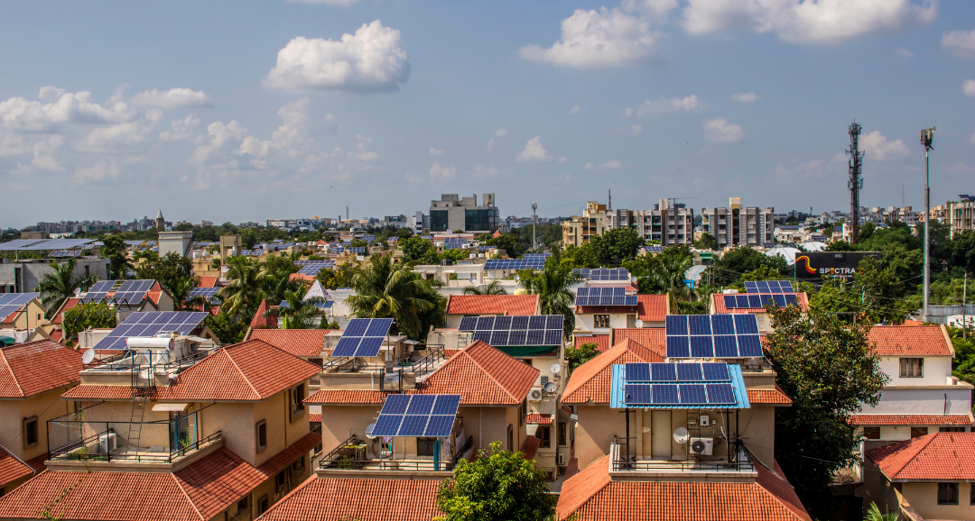 Solar panel installation close-up
