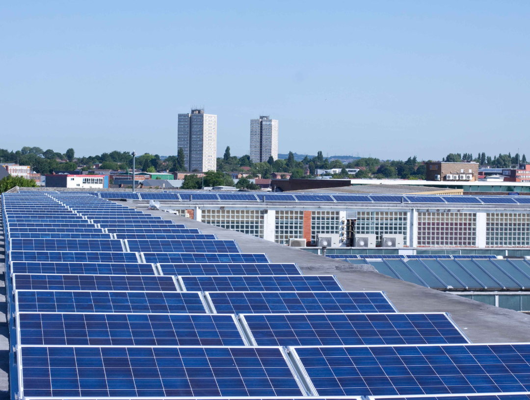 Solar panels on residential roof
